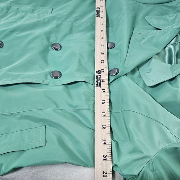 Dennis By Dennis Brasso Soft Green Satin Look Spring/Rain Lined Coat, Size Med. - Picture 6 of 8